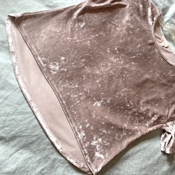 Caution To The Wind Velvet Top Size M Gray Color Crew Neck - Picture 4 of 6